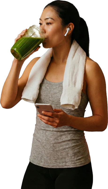 Person enjoying healthy smoothie